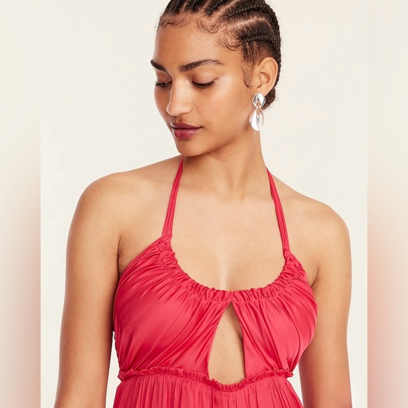 ELEGANT NWT J. Crew Satin Deep Blue Cutout Dress from Recycled Materials Sz 6 - Picture 3 of 7